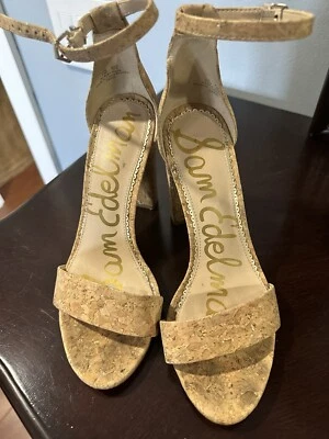 Sam Edelman - Patti - Cork Pattern - Open Toe - Stiletto Sandals - 7.5US 37.5EUR - Image 1 of 4