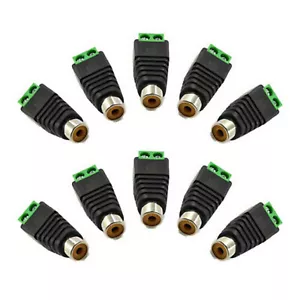 10pcs Speaker Wire Cable To Audio Female RCA Connector Adapter Jack Plug - Picture 1 of 13