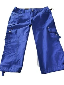 NEU INC Cropped Cargo Capri Hose Goddess Blau Größe 6 - Bild 1 von 8