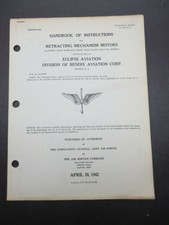Orig. 1942 AAF Eclipse Aircraft Retracting Mechanism Motors Install-Maint Manual
