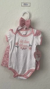 NWT Baby Girls Outfit Set Headband Clothes Size 6- 9 Months - Picture 1 of 6