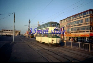 BLACKPOOL BALLOON TRAM 703 FOXHALL SQ 1988 ORIGINAL SLIDE+COPYRIGHT - Picture 1 of 1