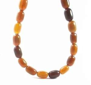 😏 Goldenes Horn Perlen große Oliven 16-18 mm Hornperlen NATURperlen Strang 😉 - Picture 1 of 2