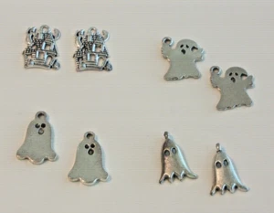 Halloween Ghosts Mini Ornaments Earrings Pendants Charms Metal, 5/8"- 1" - Foto 1 di 2