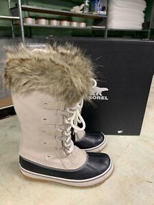 NIB Sorel Women's Joan of Arctic Leather Winter Boots 2021 Sea Salt Pick Size