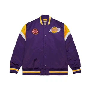 Chaqueta de satén Mitchell & Ness Los Angeles Lakers peso pesado (púrpura/dorada) - Imagen 1 de 2