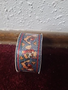 Daisy Kingdom Christmas Blue Jean Teddy Ribbon Trim 1.5" Wide 3 yard spool VTG - Picture 1 of 9