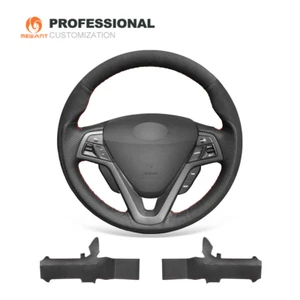 Funda de volante de cuero auténtico MEWANT Custom gamuza para Hyundai Veloster 2011-2017 - Imagen 1 de 9