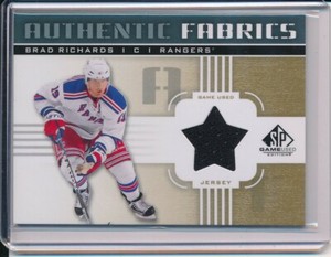 BRAD RICHARDS 2011-12 UPPER DECK SP GAME USED AUTHENTIC FABRICS JERSEY RELIC