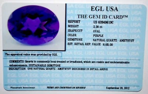 EGL USA TESTED CERTIFIED NATURAL GENUINE OVAL PURPLE Amethyst 2.38 CT VALUE $165 - Picture 1 of 5