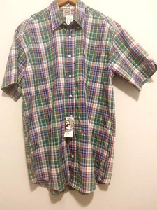 Cinch Plaid Button Down Shirt Men’s Medium Western Short Sleeve NWT - Picture 1 of 11
