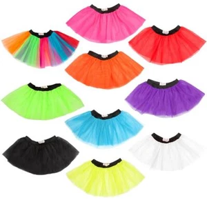 CHILDREN'S NEON TUTU KIDS FANCY DRESS DANCE PARTY DISCO AGE 5-10 ONE SIZE SKIRT - Picture 1 of 8