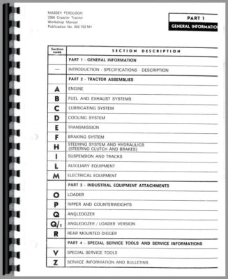 Service Manual Massey Ferguson 3366 Crawler Loader Dozer - Image 1 of 3
