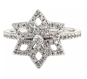 Olivia Diamond Star Cocktail Ring in Sterling Silver Sz 7 - Picture 1 of 7