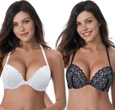 Curve Muse Attractive Push Up Front Closure Bra 38B 2-Pack Padded Underwire - Image 1 of 4