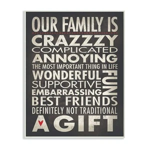 Stupell Home Décor Funny Family Typographic 'Our Family Is Crazzzy ' Wall P - Picture 1 of 6