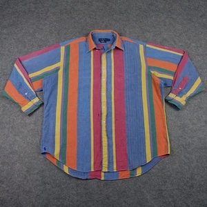 VINTAGE Ralph Lauren Shirt Mens XL Blue Striped The Big Oxford Long Sleeve 90s - Picture 1 of 18