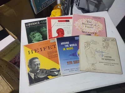 6 CLASSICAL 45RPM RECORD SETS MOZART FIGARO, LIBERACE, BOSTON POPS, BEETHOVEN - Image 1 of 4