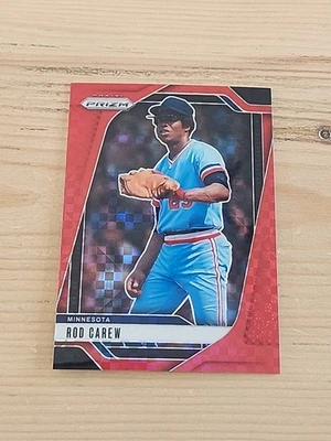 Varilla de béisbol Prizm Carew Red Power Prizm Minnesota Twins SP #73/99 HOF 2025 Foto 1 de 2