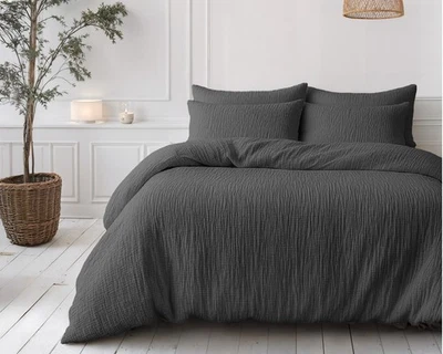 Sleeptime Bettdecke Mousseline – waschbar, 4 Jahreszeiten, inkl. Kissen, Anthraz - Bild 1 von 4