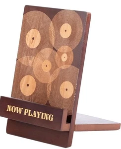 Vinyl Record Holder Now Playing Stand: Classic Wood Sign To Your Albums - Picture 1 of 8