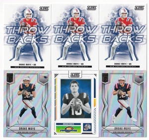 (6) Drake Maye 2025 SCORE THROWBACKS INSERTS + 2025 PANINI ELITE + LOT PATRIOTS - Picture 1 of 1