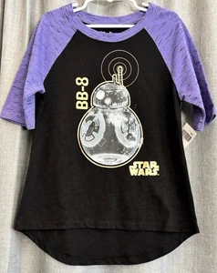 Maglietta bambina Disney Parks nuova con etichetta BB-8 Star Wars nera viola taglia small - Foto 1 di 11