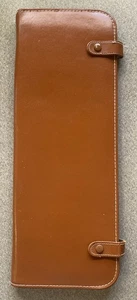 Estuche de almacenamiento de viaje con corbata de cuero genuino de colección colgante a presión organizador de corbata retro - Imagen 1 de 11
