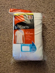 Hanes Men's 6 Pack White Crew Neck Tagless T-Shirts Size Small 34"-36" New - Picture 1 of 5