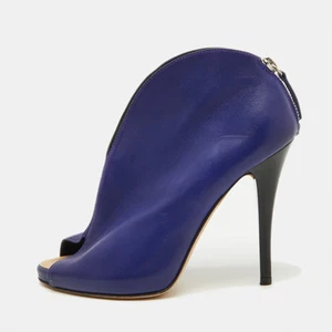 Giuseppe Zanotti Purple Leather Peep Toe Ankle Booties Size 36 - Picture 1 of 9