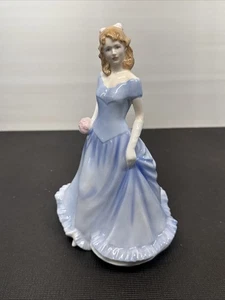 E1 Rara Figurina Royal Doulton Ragazza in Abito Blu con Fiori - Fiore Girl Ga0 - Foto 1 di 9