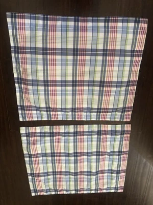 Tommy Hilfiger 标准枕套蓝色格子 Cottagecore 学院宿舍 2 件装 — 第 1/4 张图片