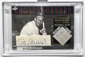 STAN MUSIAL AUTHENTIC AUTO WITH 1954 GAME USED PANTS SWATCH - 2022 JERSEY FUSION - Picture 1 of 4
