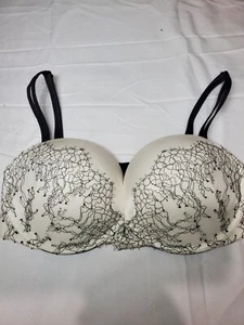Victorias Secret 32DD Bra White And Black W/Lace Very Sexy Multiway Underwire  - Picture 1 of 14
