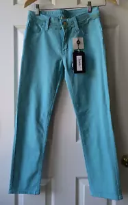 NEW BLUMARINE COTTON BLEND SKINNY GREEN WOMEN'S PANTS US 4 IT 40 MADE IN ITALY - Picture 1 of 11