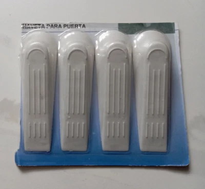 4 Türkeile Stopper Türfeststeller Fensterkeil weiss Kunststoff - Bild 1 von 4