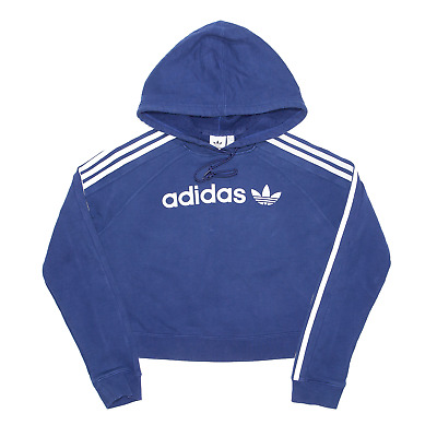 ADIDAS Cropped Blue Pullover Regular Hoodie Womens XS • 13.91€