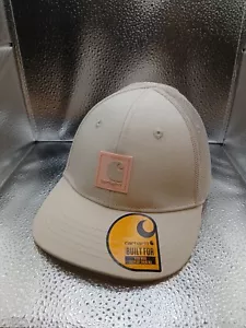 Carhartt Infant Baseball Cap Canvas Mesh Pink Logo Patch Beige - Picture 1 of 7