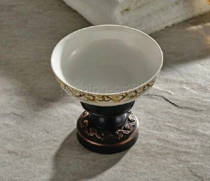 Black Oil Rubbed Brass Bathroom Free Standing Ceramic Soap Dish Holder fba473 - Picture 1 of 4
