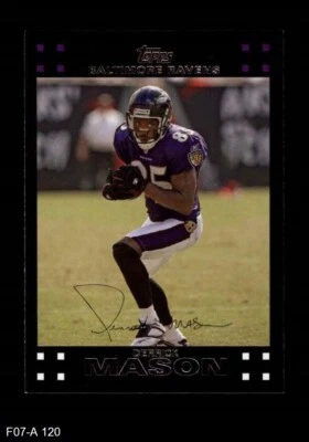 2007 Topps #120 Derrick Mason Ravens Michigan St 8 - NM/MT - Image 1 of 2