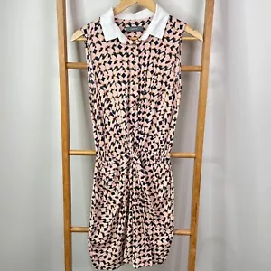 Marcs Shirt Dress Womens Small Pink Sleeveless Twist Font Knee Length Collared - Picture 1 of 15