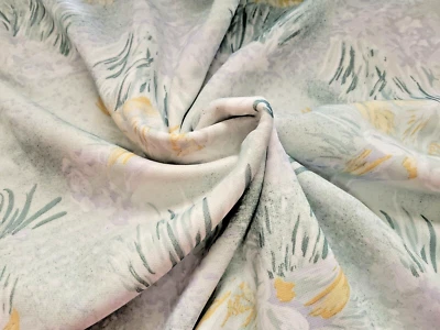 Vintage Pastel Abstract Floral Fabric Stretch Knit 1-piece 66" W x 1yd 25" L New - Image 1 of 4