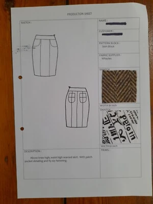 Sewing pattern - women's pencil skirt w patch pockets - original - Size 10/12 - Image 1 of 2