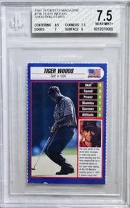 Tarjeta de novato 1997 Sported Magazine Reino Unido Tiger Woods RC BGS 7,5 casi nueva+ PGA Golf - Imagen 1 de 2