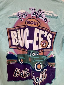 Buc-ees T Shirt “I’m Talkin’ Bout Bucees on a Date Night” Light Blue Medium NWT - Picture 1 of 8