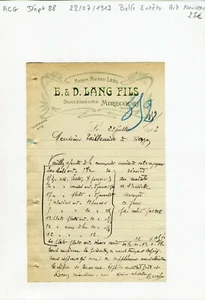 Dépt 88 - Mirecourt - Belle Entête Art Nouveau Secteur Porcelaine  22/07/1913 - Picture 1 of 1