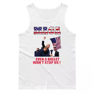 🔥 Donald Trump MAGA Mens Tank top 2024 election Never Surrender USA Bulletproof - Picture 1 of 4