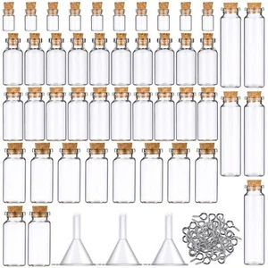 45 Pcs Mini Tiny Glass Jars Small Glass Bottles with Cork Stoppers Spell Jars... - Picture 1 of 6