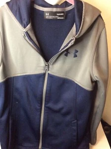 Under Armour Hoodie Kids Size YL Gray Zippered Jacket Boys - Picture 1 of 2