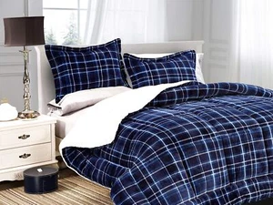 Elegant Comfort Softest, Coziest Heavy Weight Plaid Pattern Micromink Sherpa-... - Picture 1 of 9